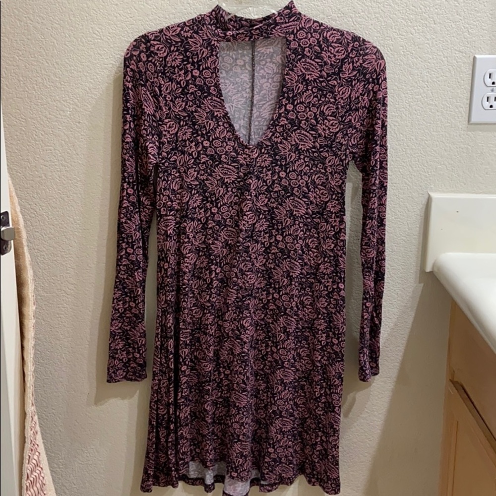 Chocker patterned purple & black dress - Picture 5 of 7
